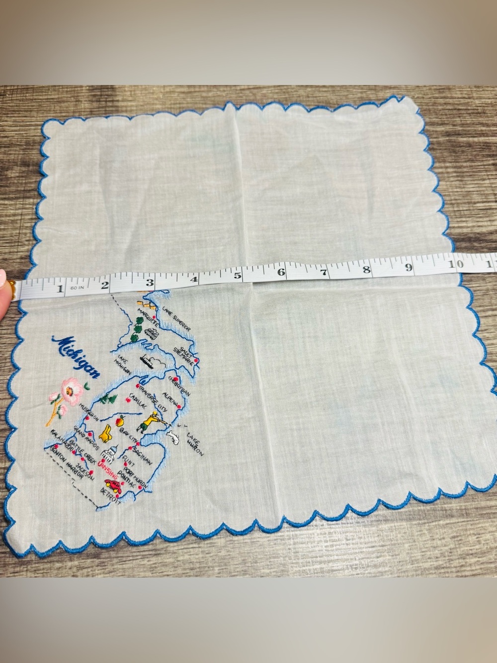 Vintage Michigan & New London WI Souvenir Handkerchief Lot 3 Pc - Picture 6 of 7